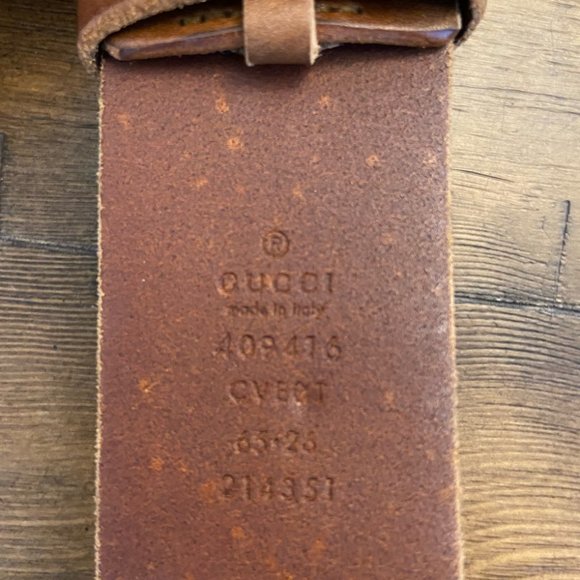 GUCCI BELT Brown Leather, Gold Buckle, Size 28 main image 4